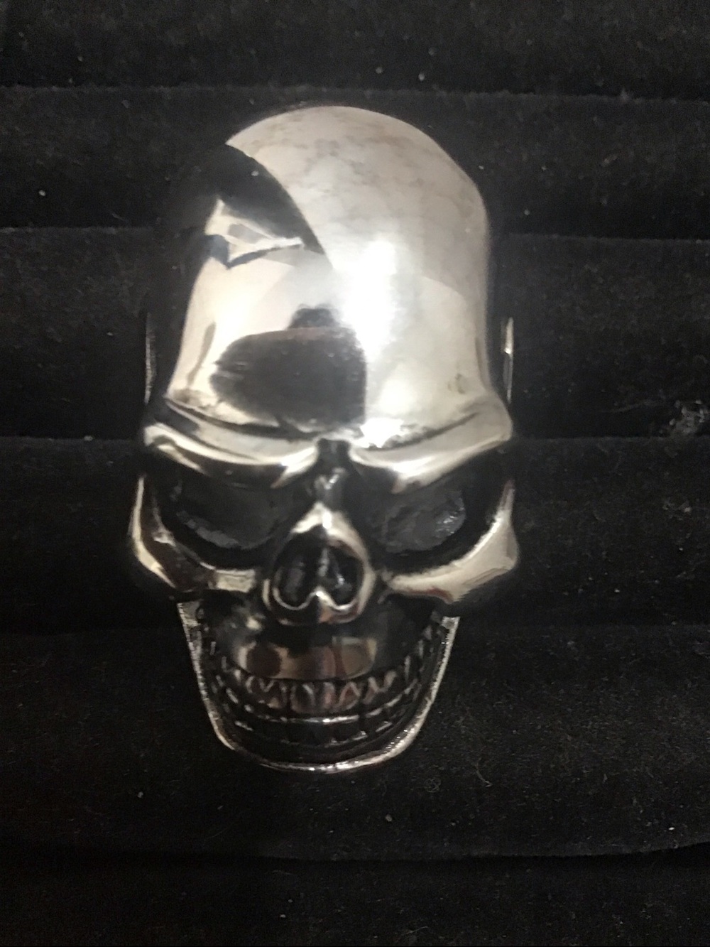 Large Sz 11 Highly Polished SilverStainless Full Skull Ring Statement Piece New